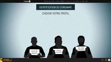 Première étape du jeu: l'internaute doit choisir son profil de condamné Première étape du jeu: l'internaute doit choisir son profil de condamné