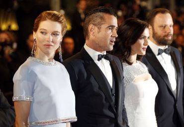 Lea Seydoux, Colin Farrell, Rachel Weisz et le réalisateur Yorgos Lanthimos lors de la présentation de "The Lobster" à Cannes Lea Seydoux, Colin Farrell, Rachel Weisz et le réalisateur Yorgos Lanthimos lors de la présentation de "The Lobster" à Cannes