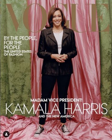 La photo choisie par Vogue USA pour présenter la vice-préidente élue Kamala Harris. La photo choisie par Vogue USA pour présenter la vice-préidente élue Kamala Harris.