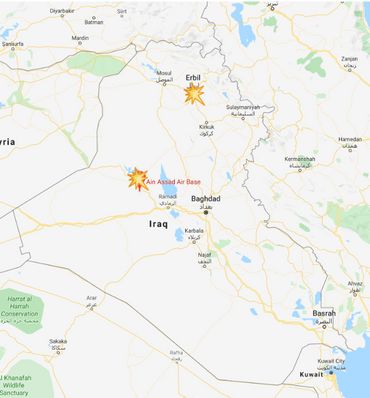 "Plus d'une douzaine de missiles" tirés par l'Iran contre des bases américaines en Irak "Plus d'une douzaine de missiles" tirés par l'Iran contre des bases américaines en Irak
