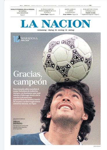 L'hommage des journaux à Diego Armando Maradona : revue de presse des plus belles unes L'hommage des journaux à Diego Armando Maradona : revue de presse des plus belles unes