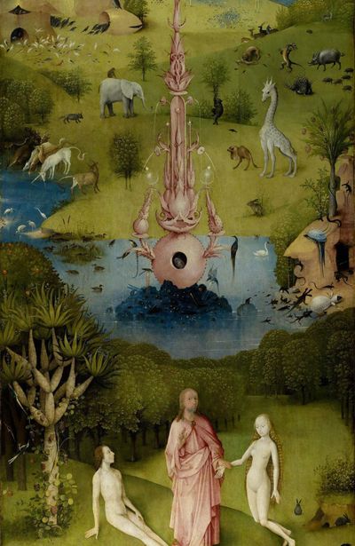 Adam Et Eve Paradis Du Fruit La partition de musique présente dans un tableau de Jérôme Bosch a été