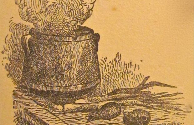 La bonne soupe: la base d'une alimentation économique de guerre
En 1915, la Province de Luxembourg a publié un livre illustré avec des poèmes, des récits et des explications concernant les programmes officiels du CNSA. Cette illustration fait partie de cette publication: Soupe de guerre installée par M. Léon Thiry dans les localités éprouvées du sud luxembourgeois. Province du Luxembourg. - Tous droits réservés ©
