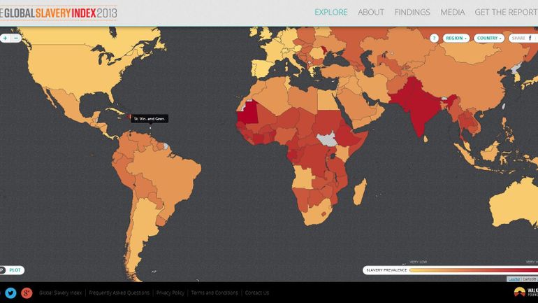 Une carte du monde interactive fait l'état des lieux de l'esclavage moderne