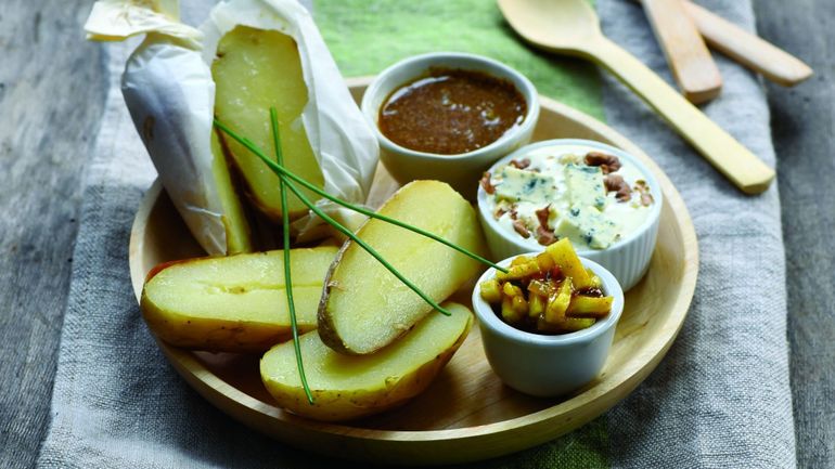 Recette : barbecue de pommes de terre et ses 3 sauces