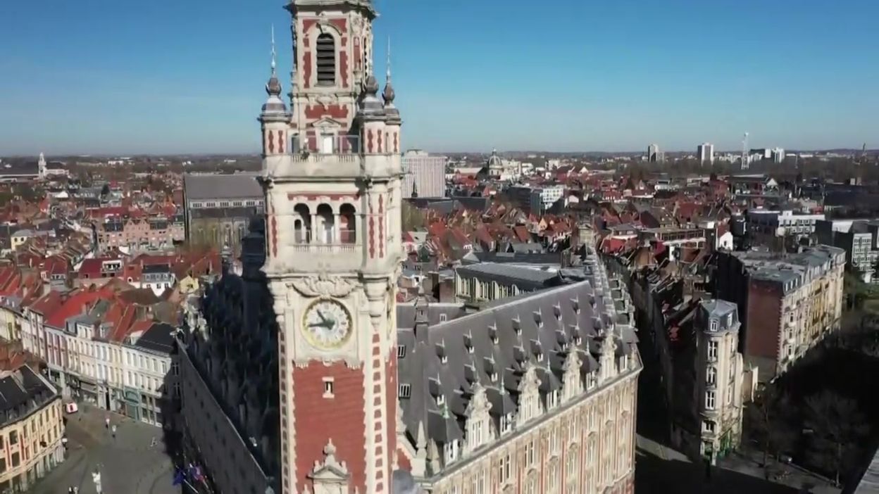 Coronavirus en France: vue aériennes de Lille, la