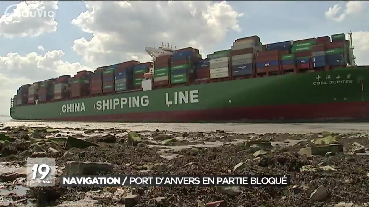 Navigation : port d'Anvers en partie bloqué par un porte-conteneur chinois