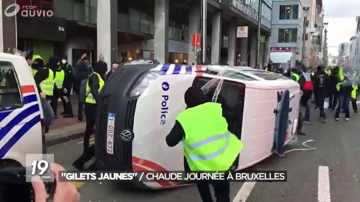 Gilets Jaunes Chaude Journée à Bruxelles Vidéos Vivreici