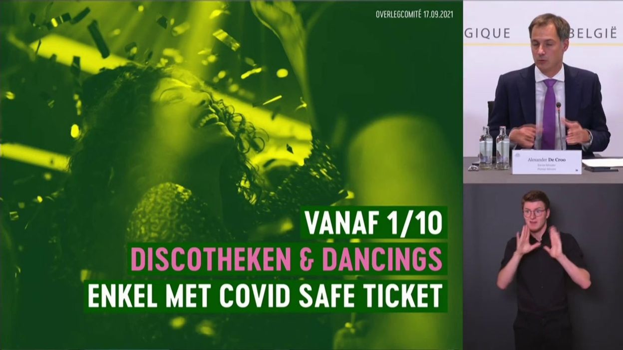 Comité de concertation : réouverture des discothèques et dancings avec CST