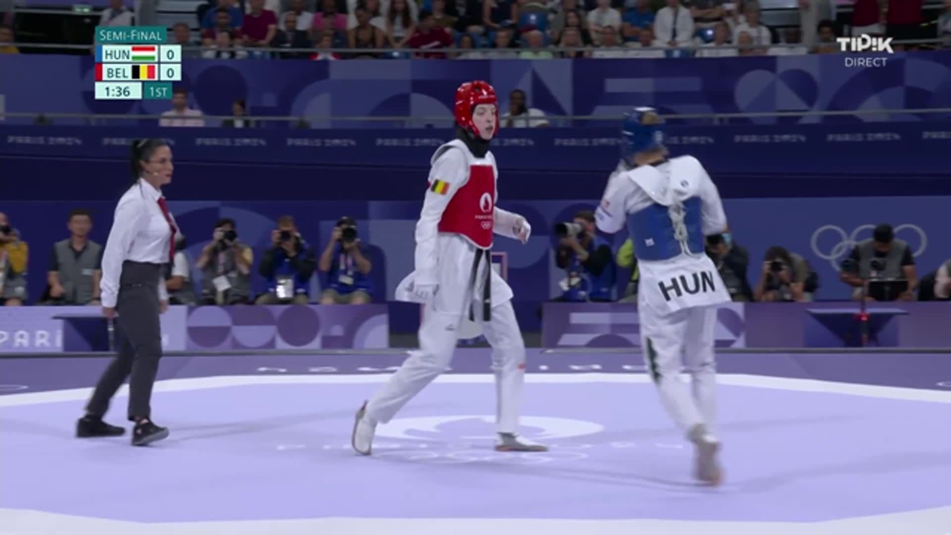 Taekwondo Revivez la demifinale de Sarah Chaâbi Jeux olympiques