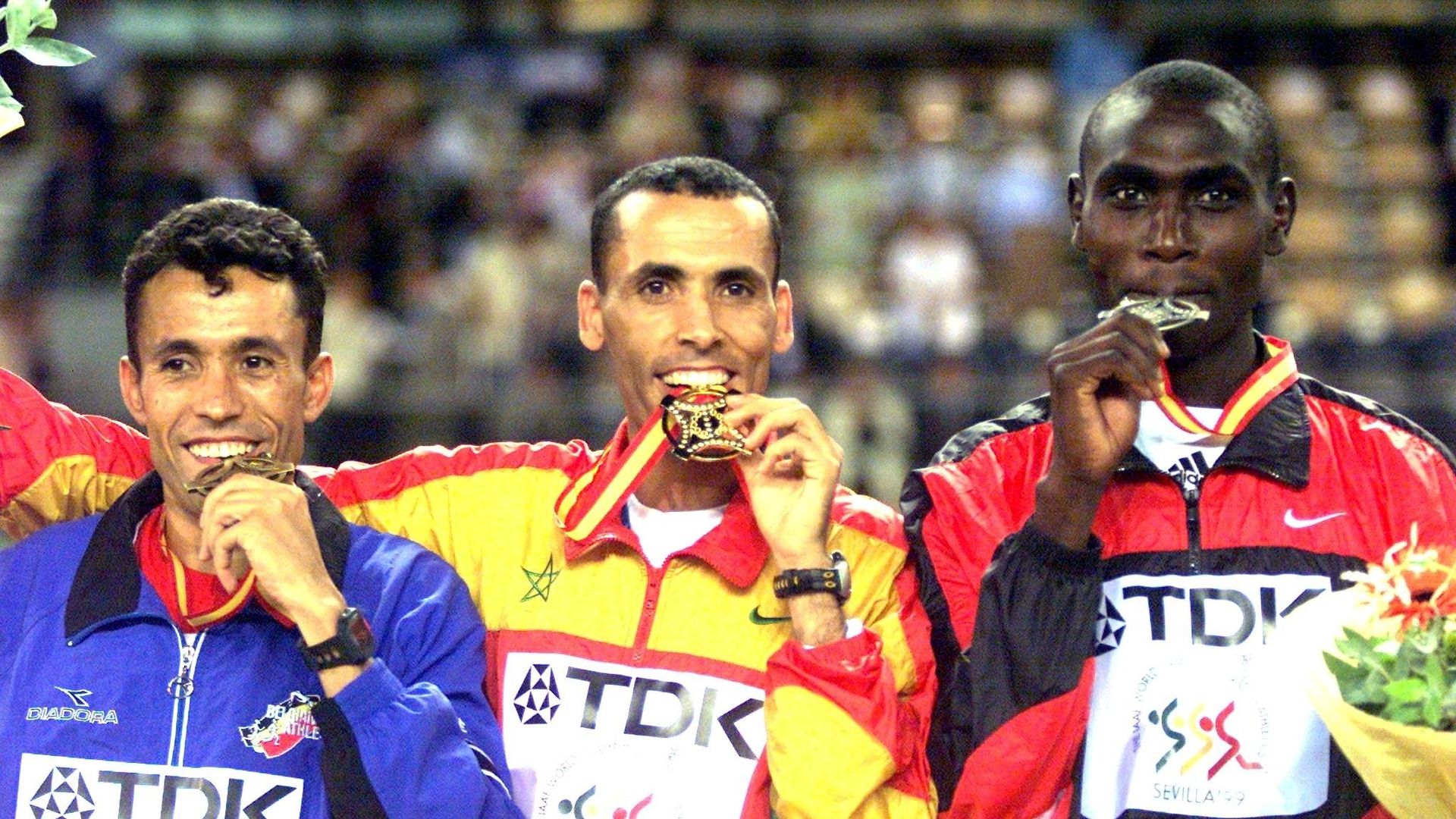 5.000m Hommes Médaille de Bronze pour Mohammed Mourhit Mondiaux 1999