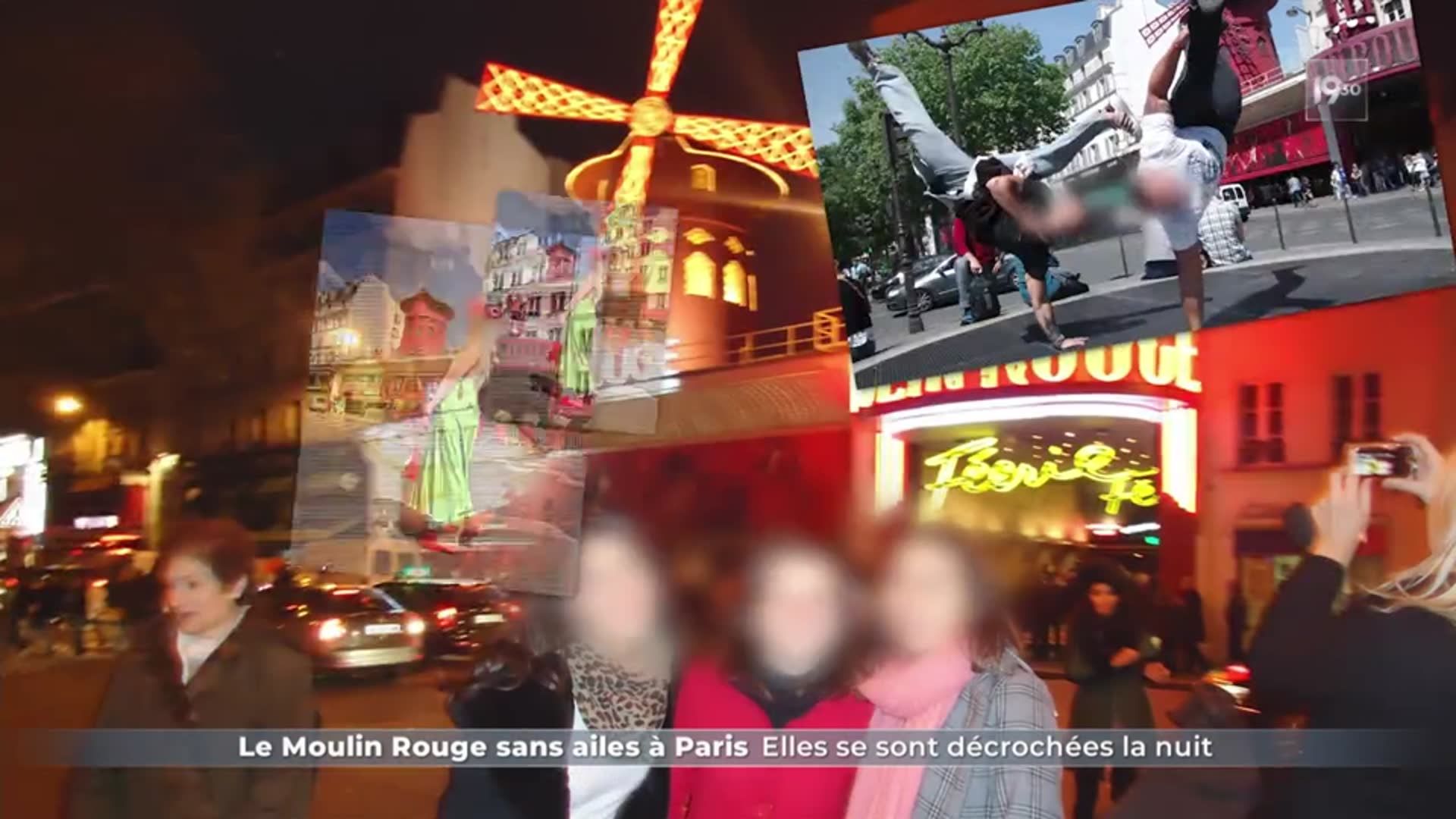 Le Moulin Rouge sans ailes à Paris : elles se sont décrochées la nuit